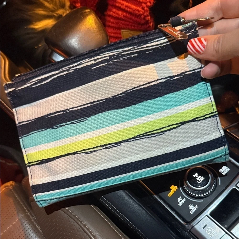 Striped Canvas Pouch Thirty-one wallet stripe card holder coin bag magnetic 31